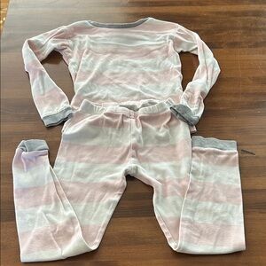 Burt's Bees Pink and White Striped Kids Pajama Set